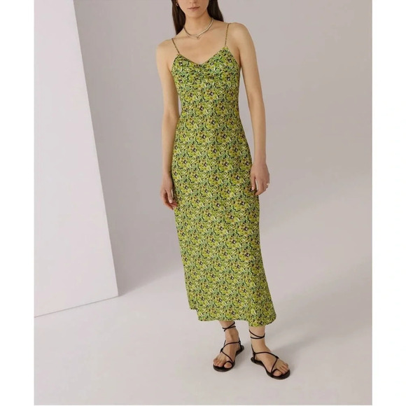 Favorite Daughter The Envy Slip Dress Green Floral Size M, L - Picture 1 of 15